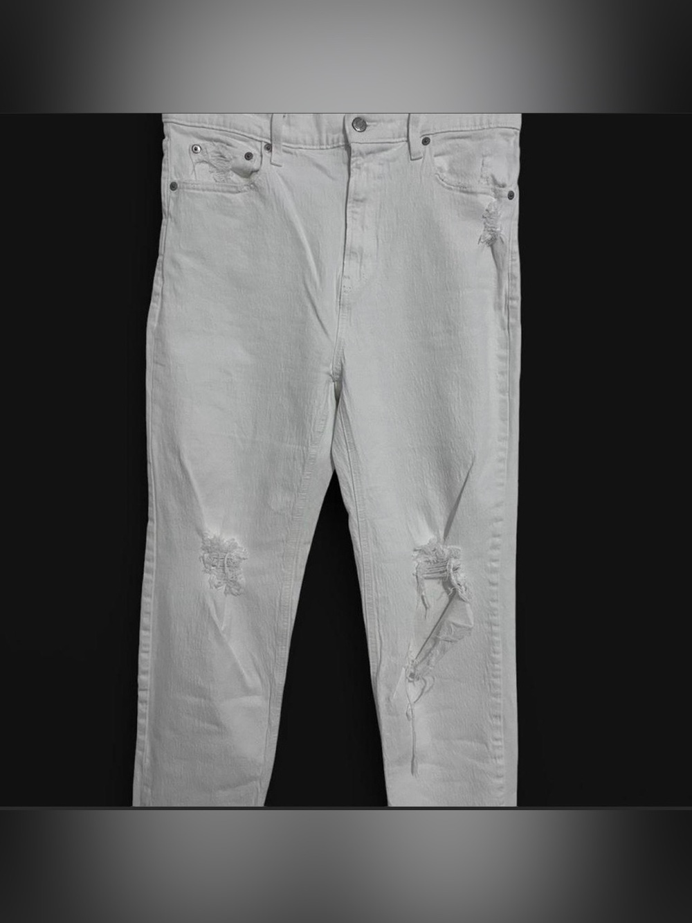 GAP Cheeky Straight Ripped Jeans - White